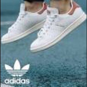 White and Rose Gold Stan Smiths (Adidas).